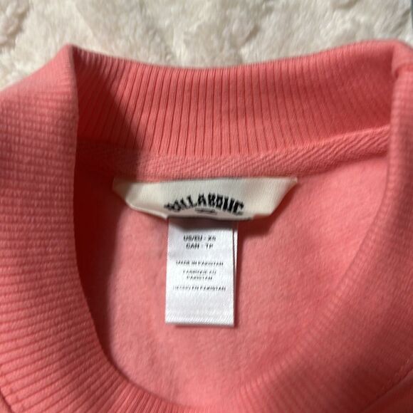 BILLABONG XS-S Pink Gold Boyfriends Back Crew Cotton Fleece Interior Sweatshirt - Picture 9 of 12